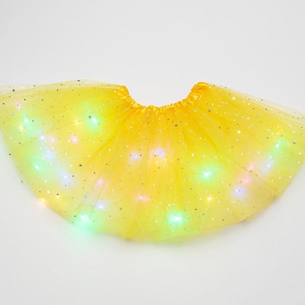 

skirts girls fluffy dancewear kids princess tutu skirt glitter magic light ballet pettiskirt party fashion stars sequin tulle clothes, Blue