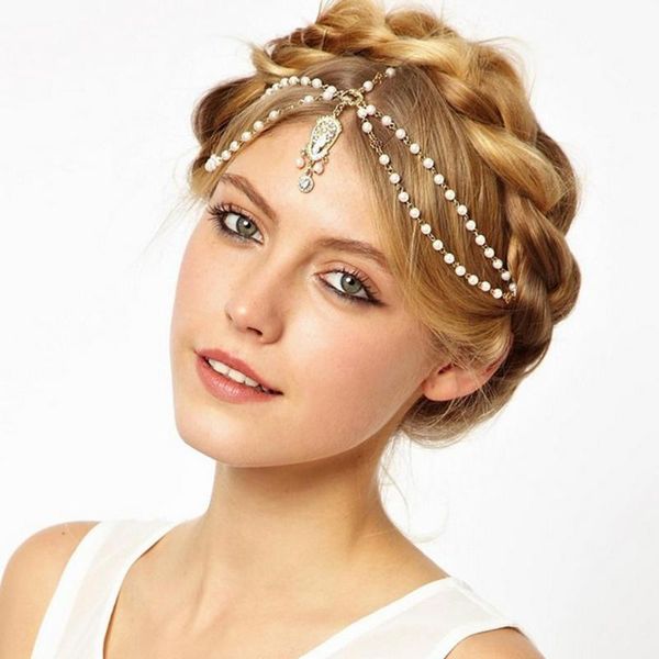 

hair clips & barrettes bohemia multilayer head band headband front jewelry, Golden;silver