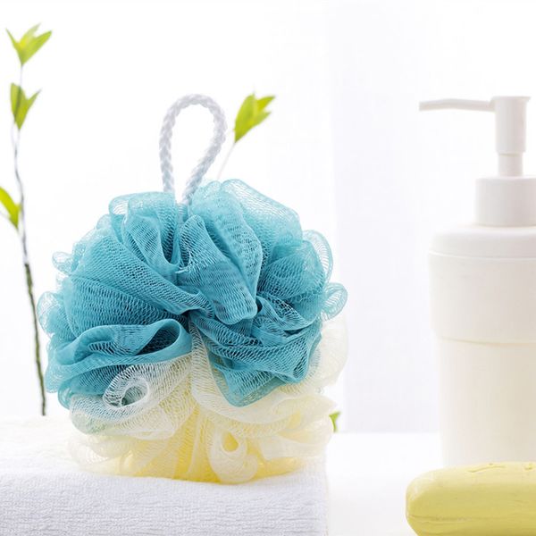 Büyük Yumuşak Banyo Topu Duş Loobah Sünger Pouf Puf Mesh Köpük Cilt Temizleyici Temizleme Araçları Spa Vücut Scrubber Banyo Aksesuarları Renk Eşleştirme JY0557