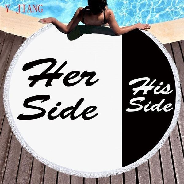 

soft bath towel round big summer beach with tasels for adults picnic mats microfiber white 150cm swimming11