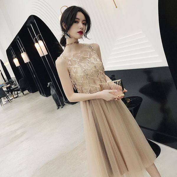 

party dresses evening women 2021 fashion gold sequin banquet temperament show thin elegant lady spring and summer, White;black