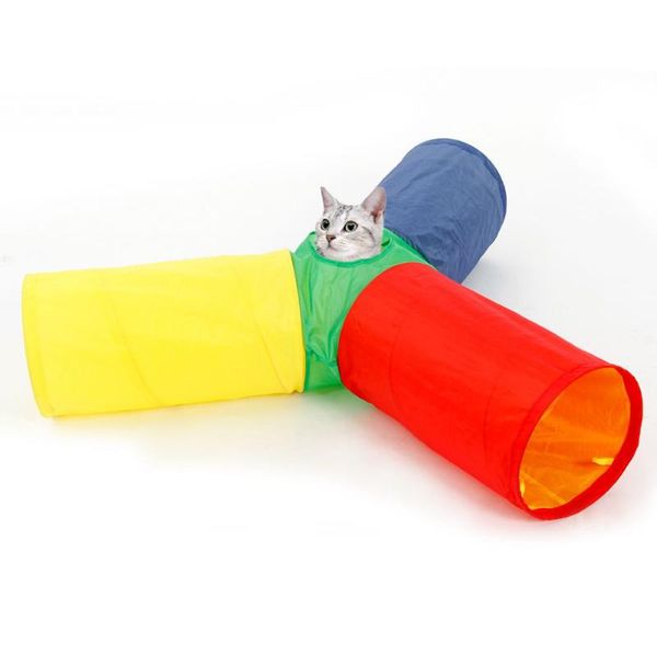 

us/au/england/france/germany colorful cat 3 holes tunnel pet foldable toys long play products