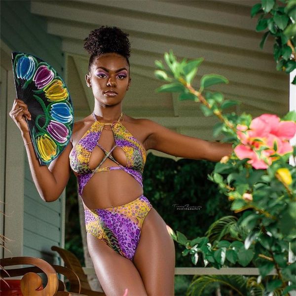 

bandage hollow out leopard print swimsuit women backless high waist bikini 2 piece set bathing suits swimming suit women's swimwear, White;black