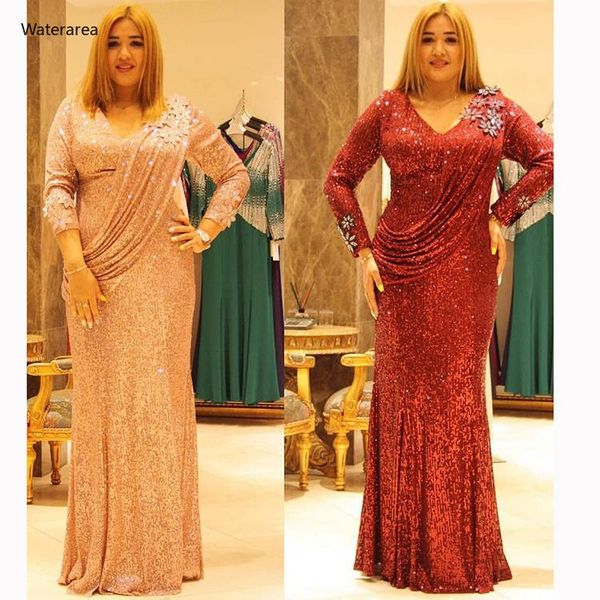 

casual dresses plus size women sequins floral appliques v-neck maxi mermaid dress club party vintage female long sleeve vestidos, Black;gray