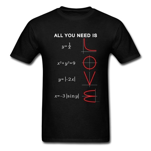 Tshirts de gráfico de equação de álgebra geométrica que você precisa é um problema de fashion da moda negra de matemática Love Black Plus Size Size New Tam camiseta 210409