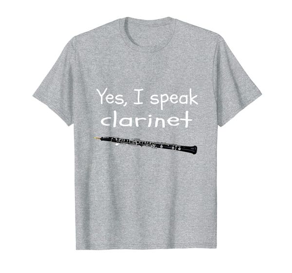 

yes i speak clarinet funny clarinet player gift t-shirt, White;black