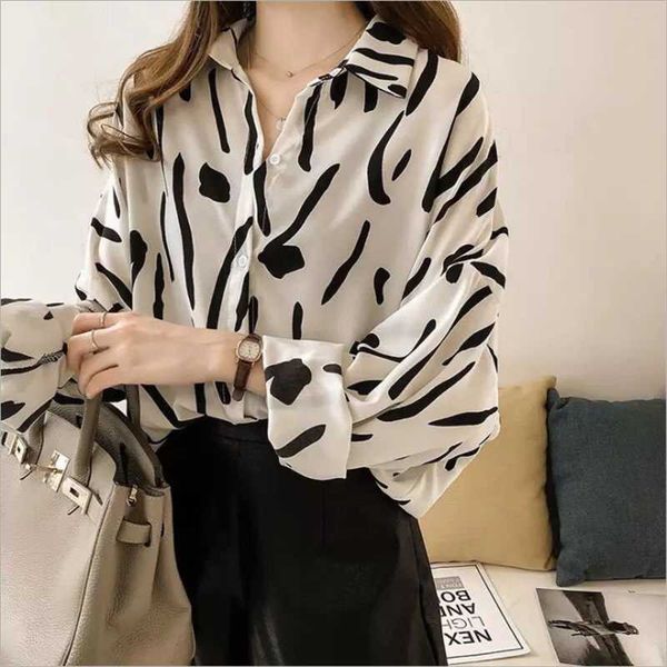 

women's blouses & shirts women fashion long sleeve turn-down collar casual shirt blouse batwing-sleeve loose plus size blusas feminina, White