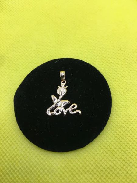 

iloveyou rose gold sier pendant s925 plated with real gold, White