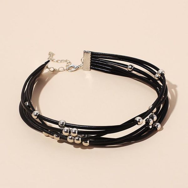 

Chains Fashion Simple Gothic Choker Necklace For Women Multi Layer Beaded Dark Wind Accessories Wholesale, Silver