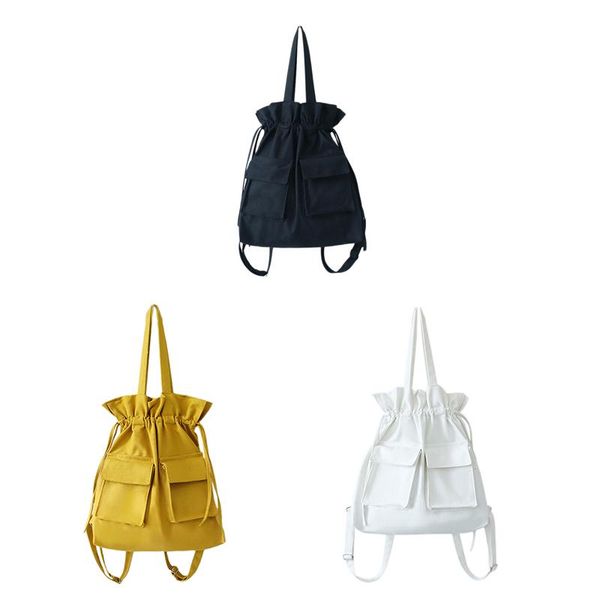 

backpack canvas bag women's fashion japanese literary students drawstring