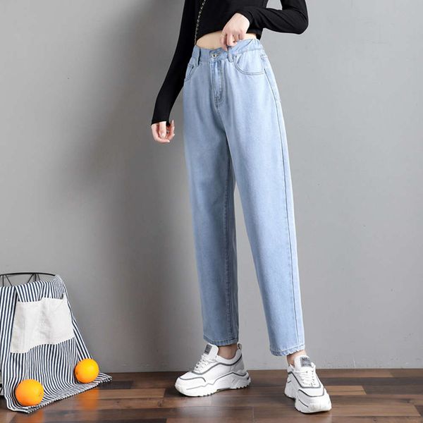 

high waist loose spring pants, Blue