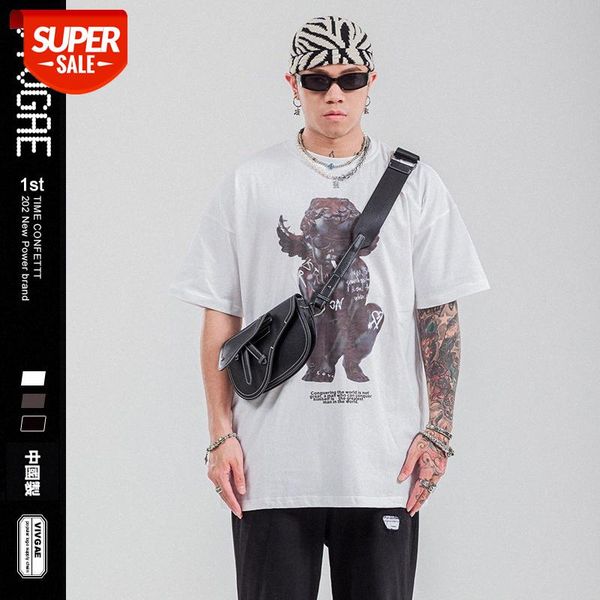 

vivgae men's ss demon kid loose oversize short sleeve t-shirt #gy2v, White;black
