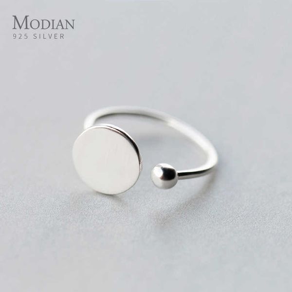 

geometric disc light beads ring for women classic 925 sterling silver fashion simple size fine jewelry gift 210707