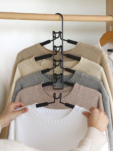 

hangers & racks multifunctional multi-layer clothes hanger hook magic household wardrobe storage artifact hanging folding support
