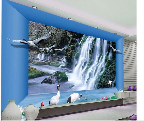 

wallpapers 3d wallpaper for room space waterfall living backdrop po wall murals custom