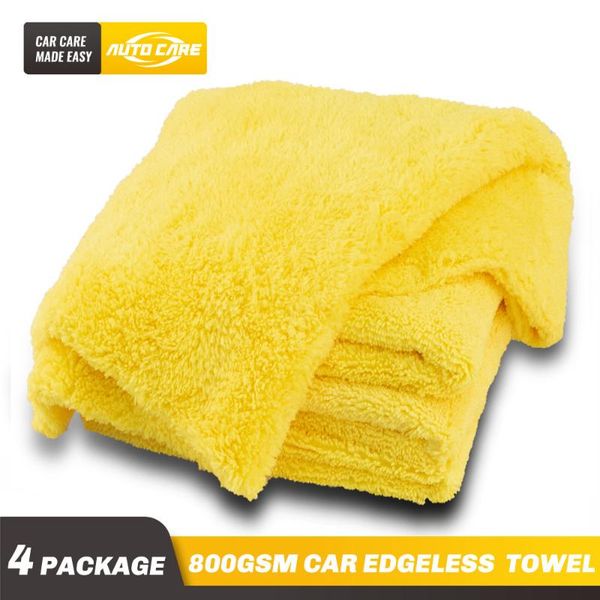 

4pcs 800gsm edgeless towel brimless no sealing edge water absorption decontamination interlock terry car wash sponge