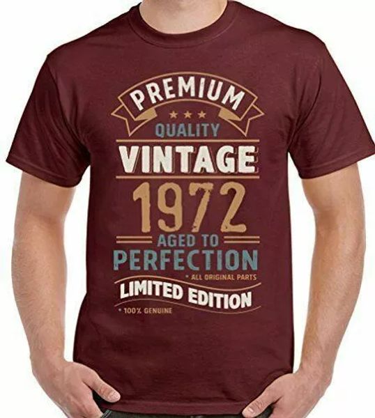 

49th birthday 1972 man funny 49 age vintage year limited edition, White;black