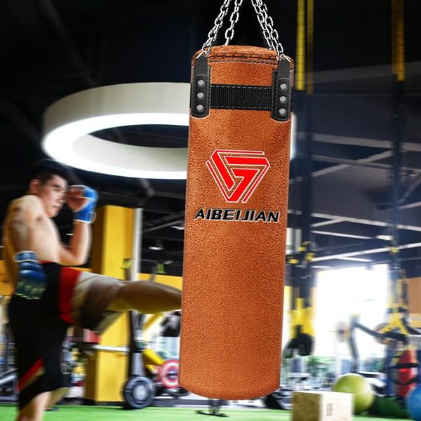 

120/100/80cm kickboxing punching bag cowhide sanda sandbag 360Â° rotating hook boxing bags for muay thai taekwondo training sand