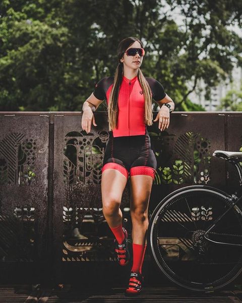 

racing sets 2021 pro team triathlon suit women's black cycling jersey skinsuit jumpsuit maillot ropa ciclismo set gel, Black;blue