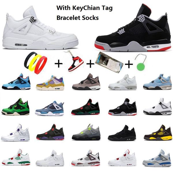 

4 4s basketball shoes jumpman mens womens sail kaws psgs fire red metallic university blue white oreo black cat guava ice sneakers size eur