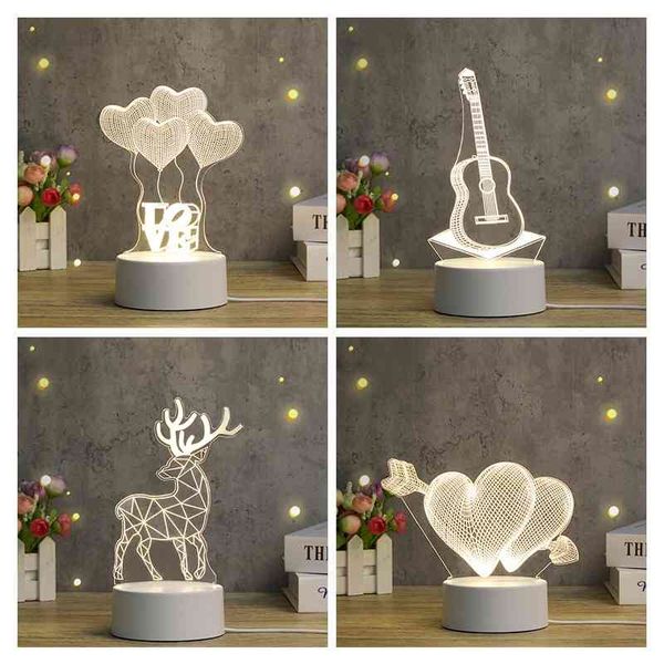 

lamp cartoon 3d acrylic creative gift desk usb children's bedroom new strange night lamp