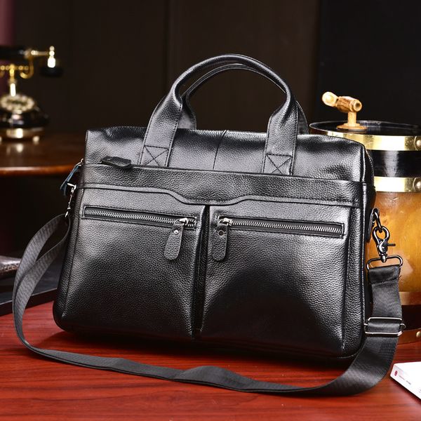 

men's 2021 bag leather msenger single shoulder bag lapbriefcase