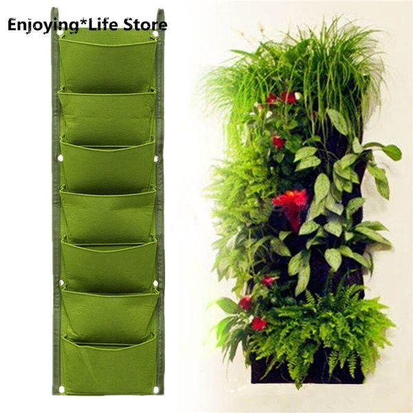 

planters & pots 6/7/12 pockets wall hanging planter green grow bags vertical garden vegetable living bag seedling growing pot