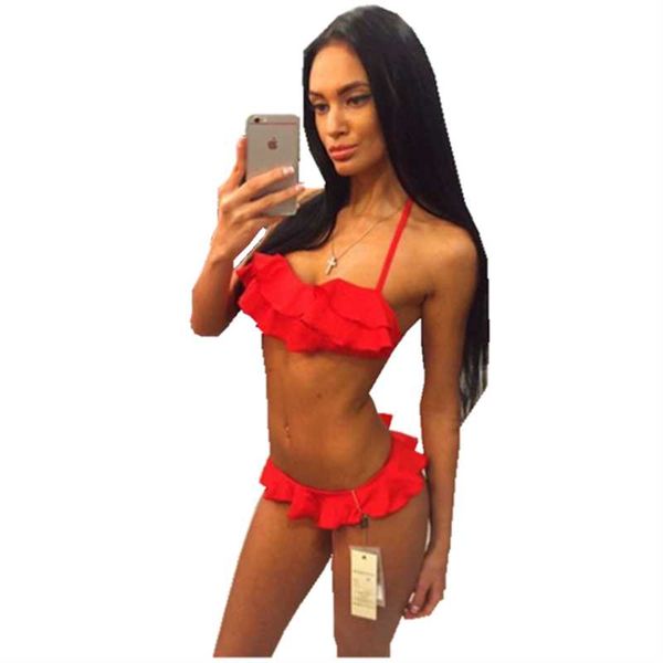 

ruffled bikini swimwear micro beachwear one-piece suits