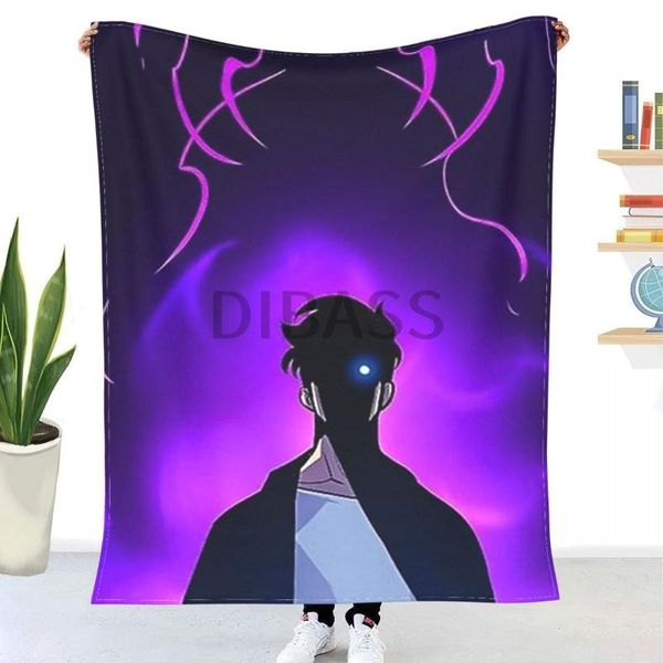 

blankets solo leveling sung jin-woo throw blanket 3d printed flannel