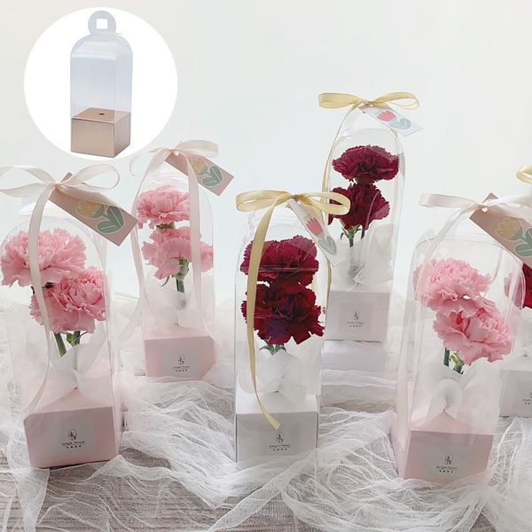 

transparent rose flower box plastic cake packaging organizer boxes and diy wedding gift wrap
