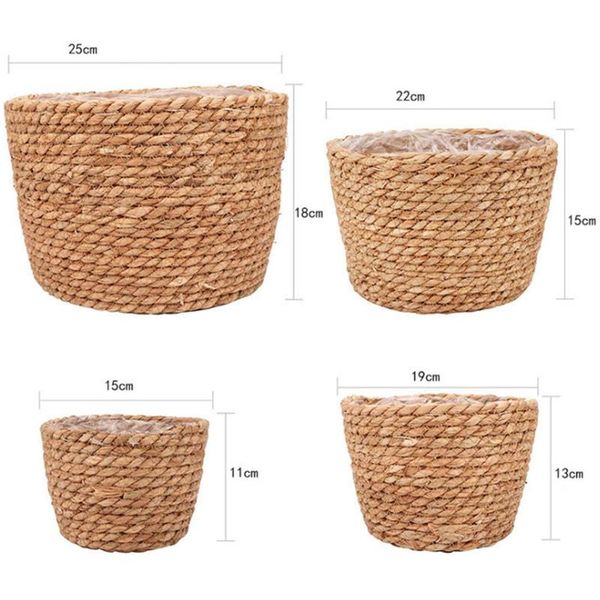 

storage basket plant flowerpot straw woven interior decoration flower pot baskets
