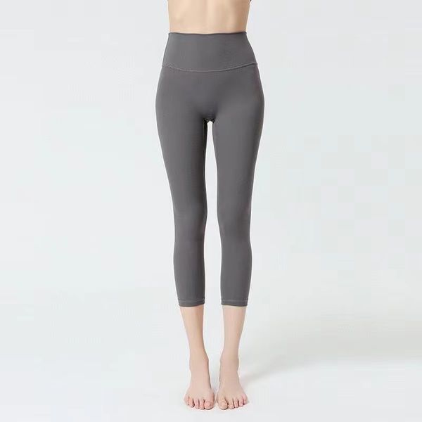 

women capri yoga leggings fitness wear high waist pants naked-feel soft workout trousers s-xl ck2004, White;black