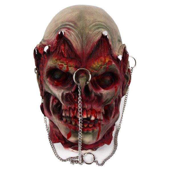 

costume accessories bloody head halloween horror latex props haunted house realistic scary decoration cotton filling, Silver