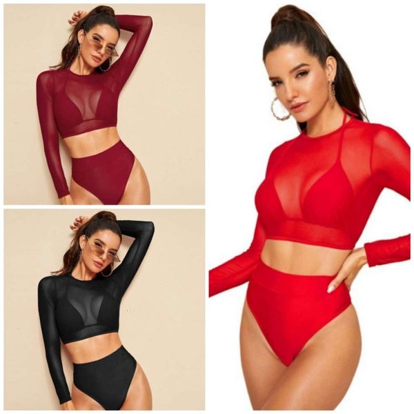 

solid multicolor split bikini swimsuit, White;black