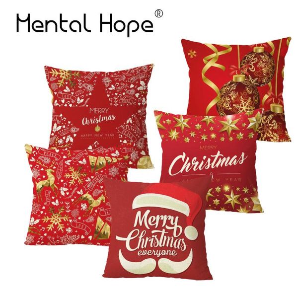 

cushion/decorative pillow festival decoration cushion cover christmas sofa throw snowman print linen cotton decorative square pillowcase