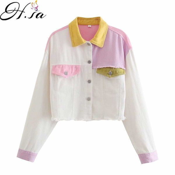 

hsa winter fall european and american summer wind women's color patchwork coat female 9304 210716, White;black