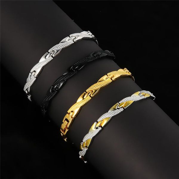 

charm bracelets fashion vintage stagger bracelet anti fatigue healing hematite beads stretch magnetic therapy bead wrist bangles jewelry for, Golden;silver