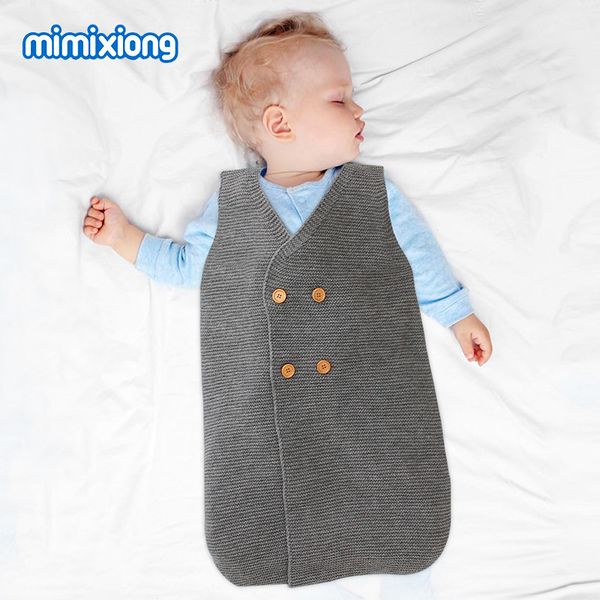 

factory wholesale baby solid knit v-neck sleeveless kick proof sleeping bag