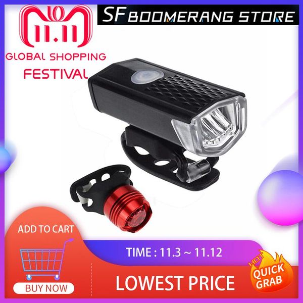 

bicycle light usb rechargeable front led bike lights cycling lamp torch handlebar accessories