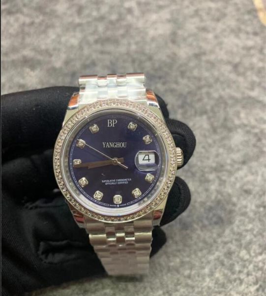 

super version factory 126284 new jubilee bracelet bp 2813 automatic movement sapphire glass black diamond dial 36mm women watches, Slivery;brown