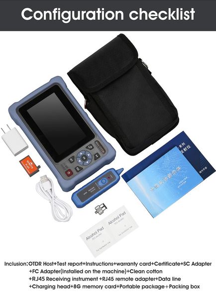 

fiber optic equipment mini otdr 1310/1550nm 26/24db reflectometer touch screen vfl ols opm event map ethernet cable tester