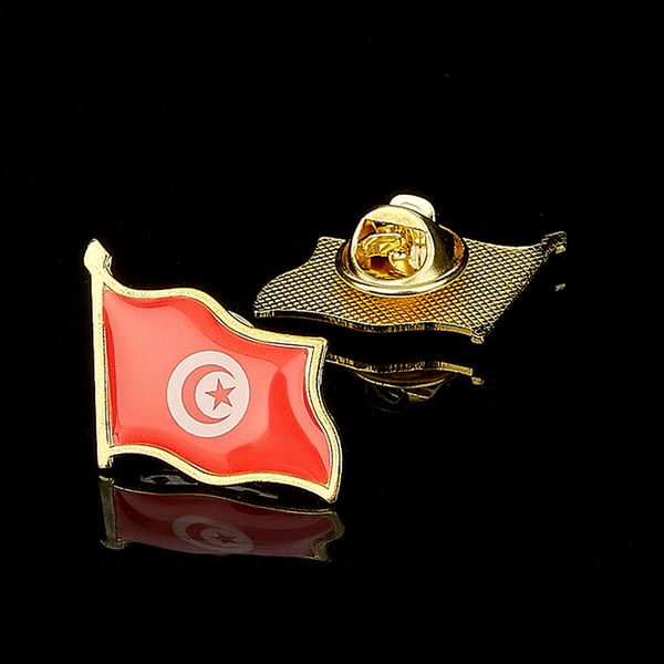 

30pcs african country the republic of tunisia fashion flag lapel pin craft metal brooch jewelry clothes/bag accessories