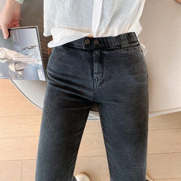 

women's pants gray denim pencil washed slim breathable thin elasticity fashion female tight zs185 jeans, Blue