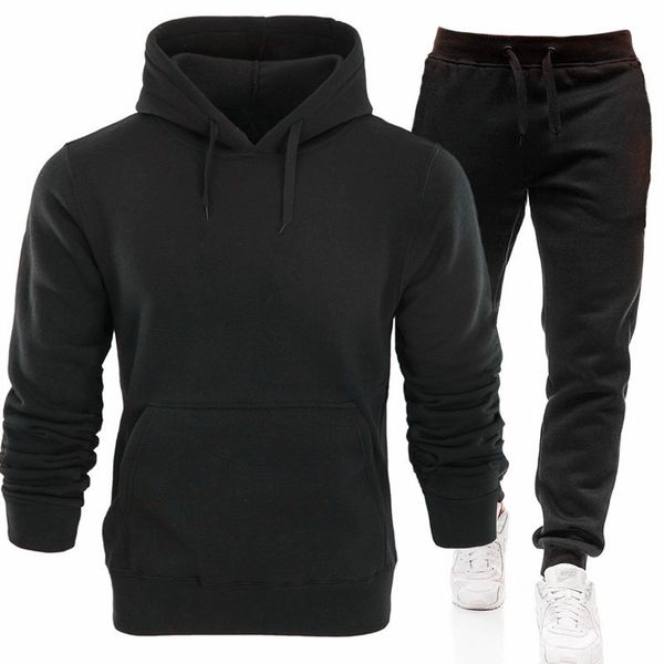 

fashion fleece trendy brand suit pullover spring and autumn men's hoodie sportswear coat, Black
