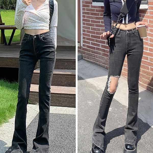 

women's jeans women pants denim clothing vintage boyfriend jean streetwear straight ripped casual, Blue