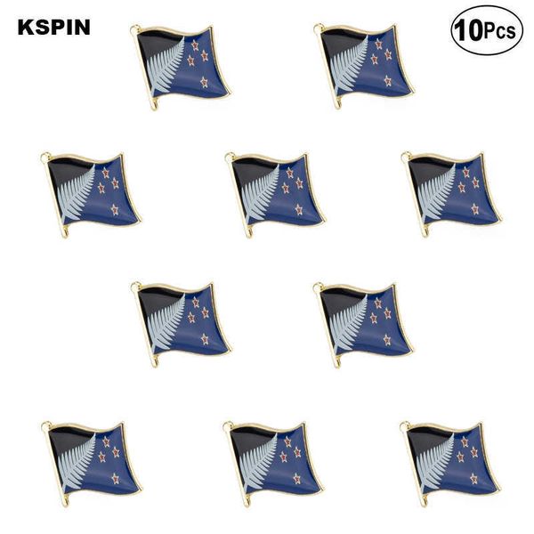 

new zealand flag badge lapel pin flag badge brooch pins badges 10pcs, Gray
