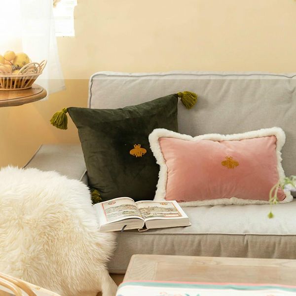 

cushion/decorative pillow embroidery cushion cover decoration modern luxury gold beer lumber case pink green home decorative 45x45cm/30x50cm