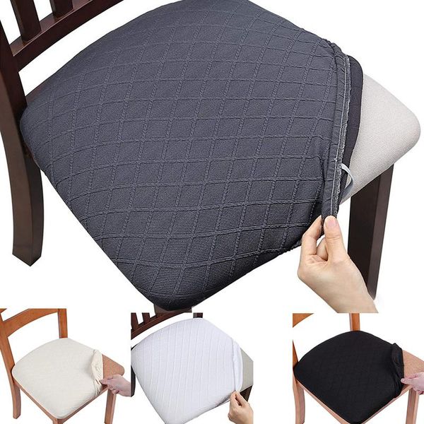

plaid thickened solid color elastic office home el jacquard dining chair cover protective cushion j9c1803 covers