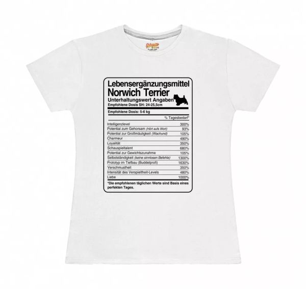 

t-shirt womens dose norwich terrier life supplements by siviwonder, White;black