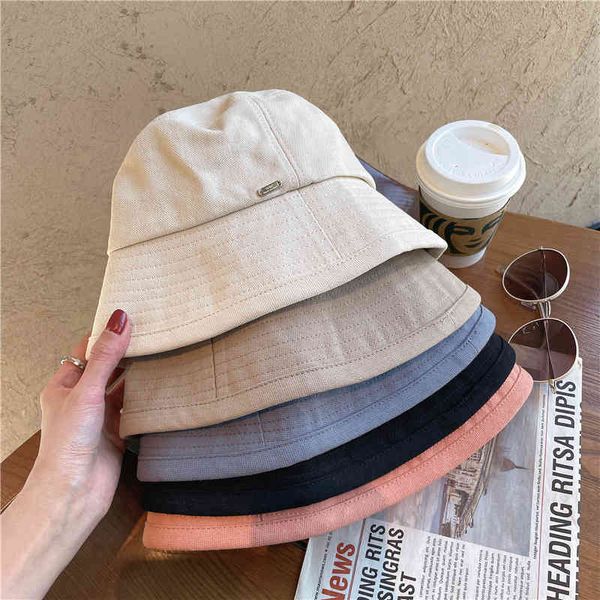 

have a good temperament ~ fashionable fisherman's hat women's fashion brand show face hat new 2020 net red versatile sunshade hat, Blue;gray